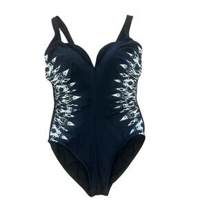 Miraclesuit Labyrinth Temptress Black Swimsuit Womens No Tag Size Resort Island